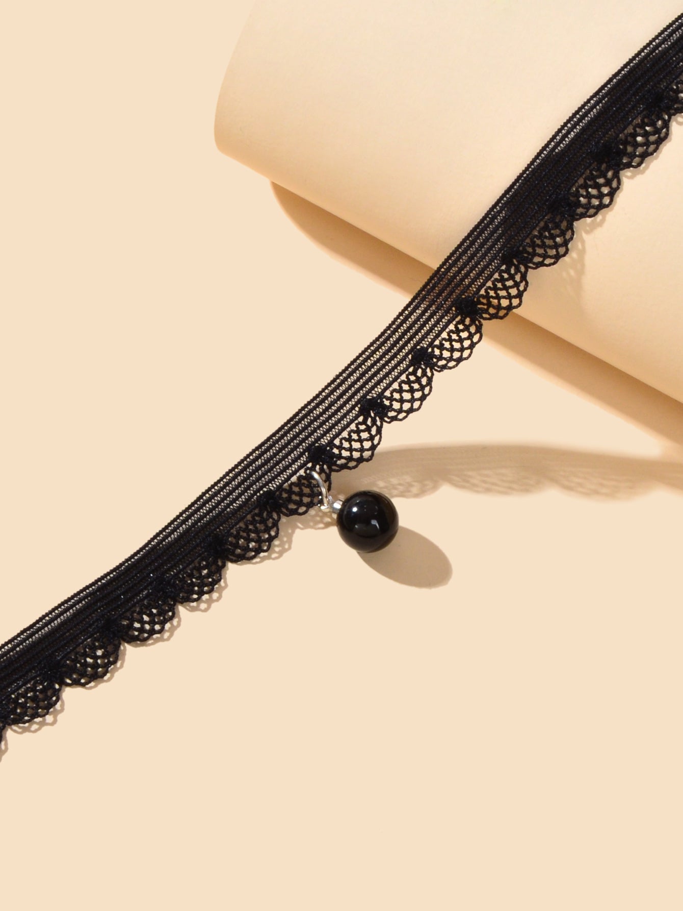 Classic Black Velvet Choker Round Charm Necklace
