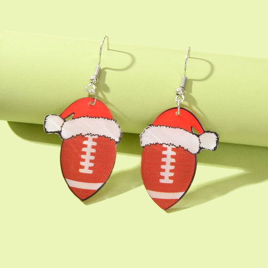 Christmas Aussie Rules Footy Charm Earrings