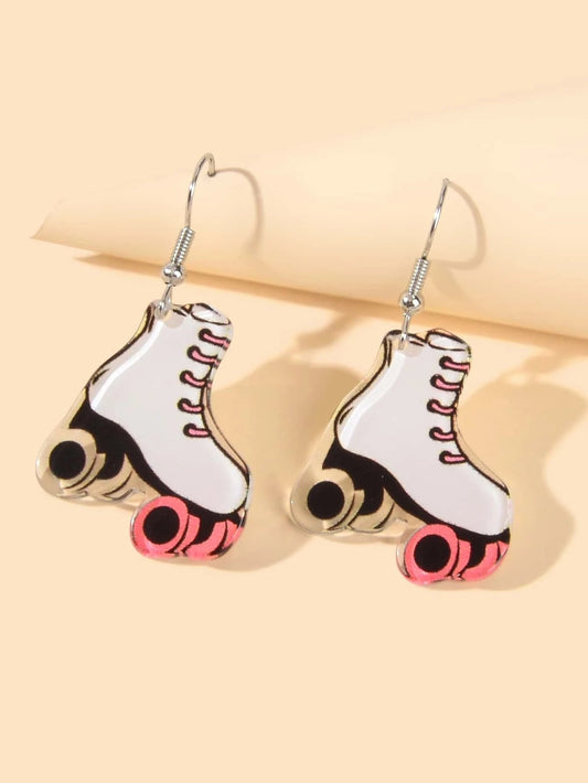 Acrylic Roller Skate Shoes Drop Dangle Party Earrings Girls Teens Accessories-0