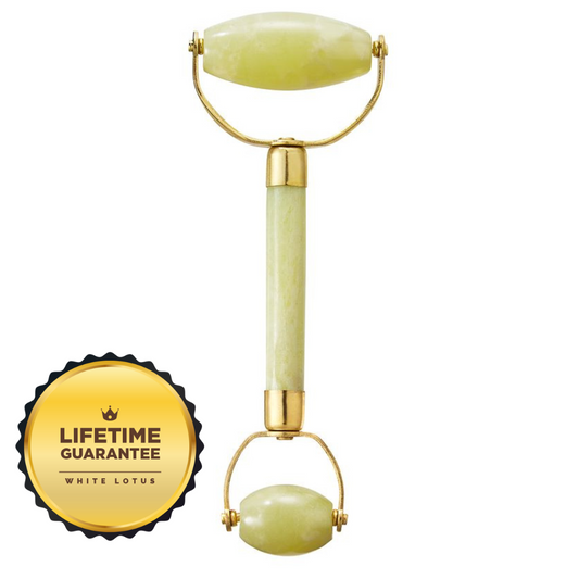 Natural Chemical Free Jade Crystal Roller in a silk lined Box - US-0