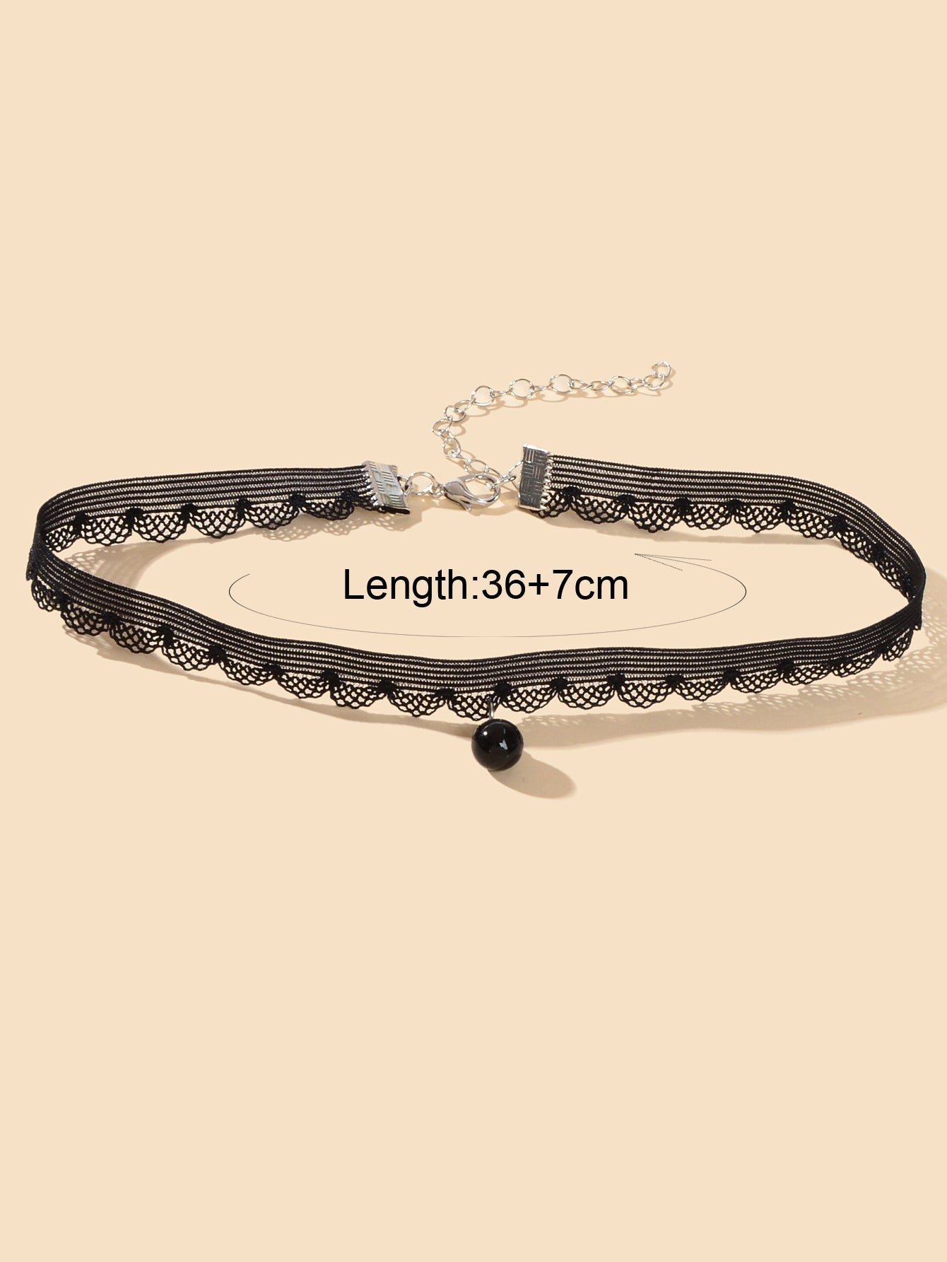 Classic Black Velvet Choker Round Charm Necklace
