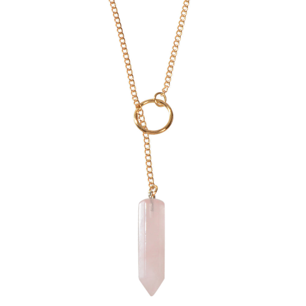 Hexagonal Quartz Point Chakra Pendant Drop-3