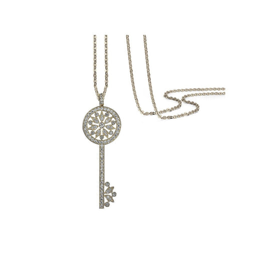 Crystal Winter Key Gold Long Chain-0